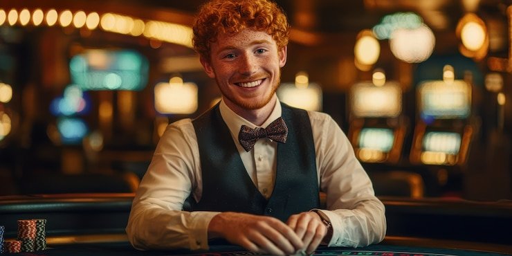 Meja dealer langsung mcserverhost dengan antarmuka game dan statistik real-time
